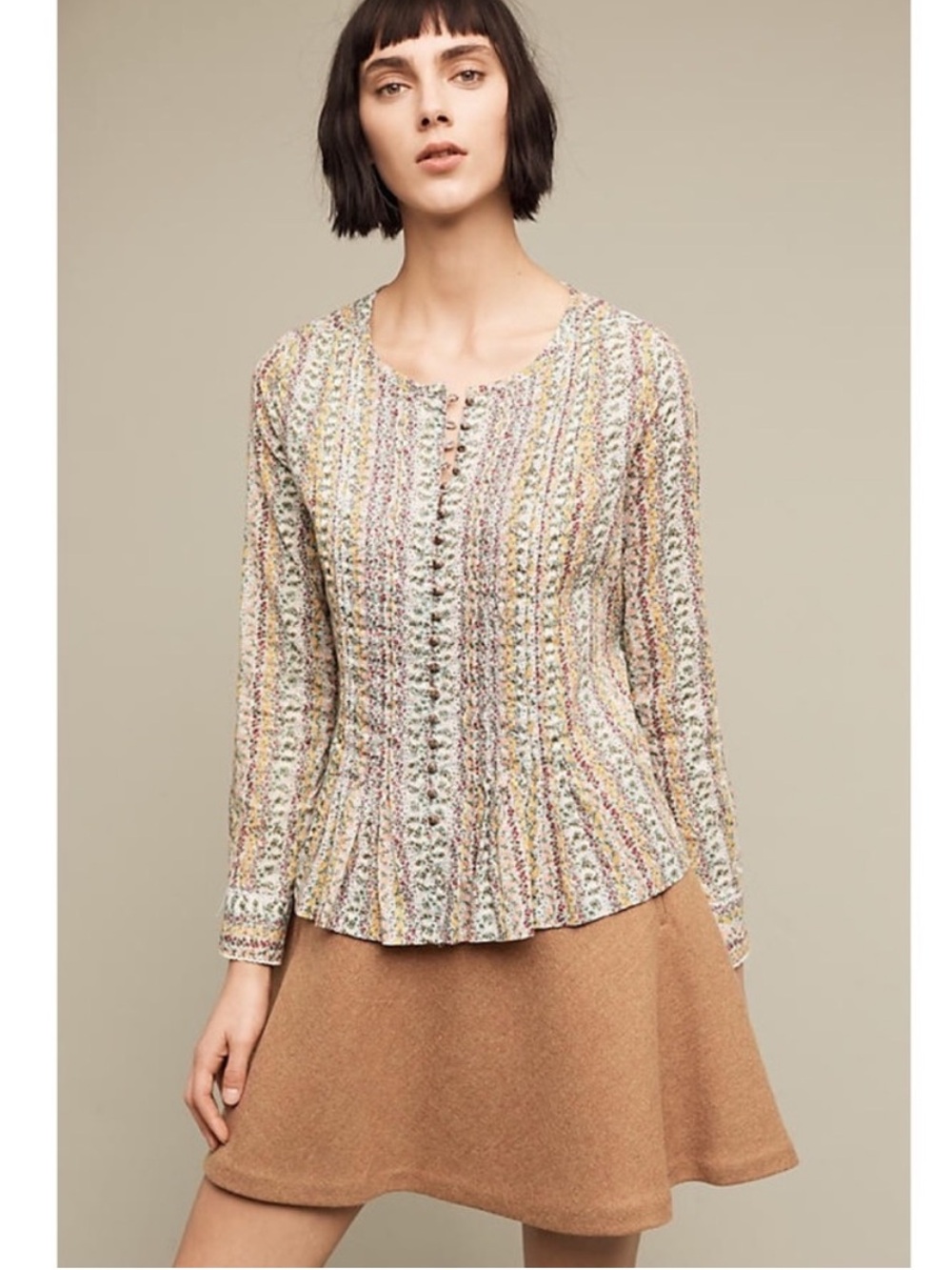 Anthropologie Maeve floral Gelise Button Blouse S